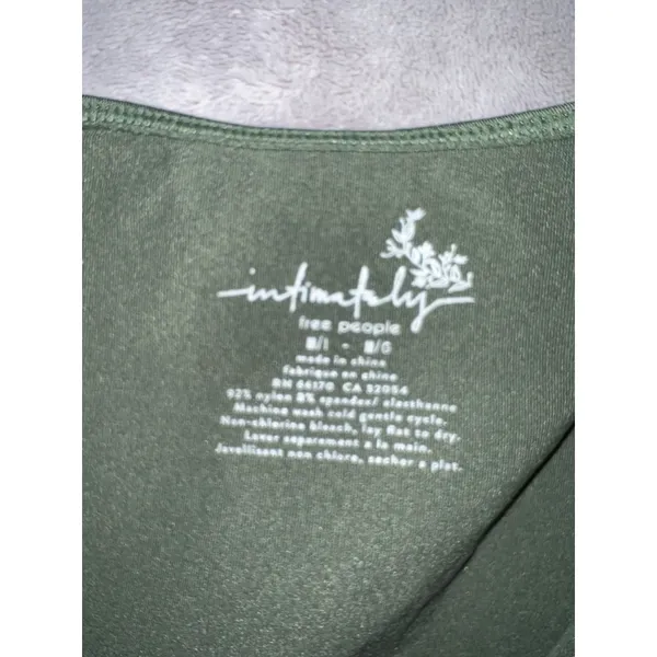 Women's Free People Green Seamless Square Neck Crop Tank Top M - Image 7