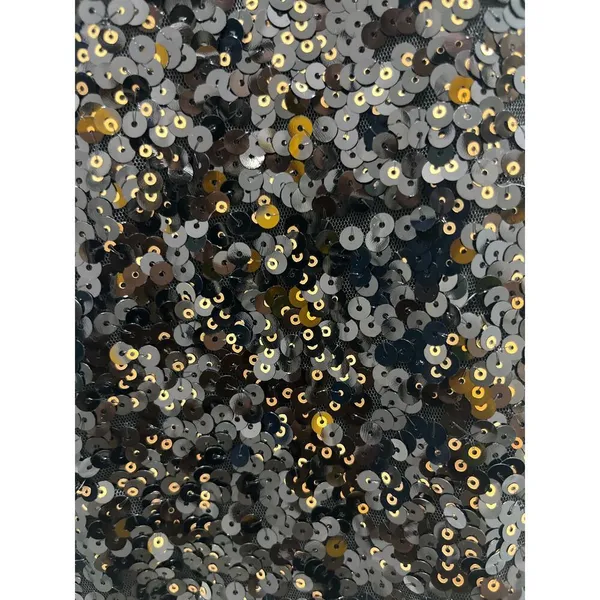 NBD x Revolve Sloan Metallic Black & Gold Sequins Spaghetti Strap Mini Dress M - Image 3