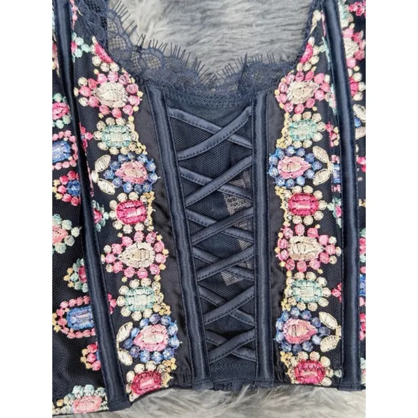 New Victoria’s Secret unlined corset bra floral Embroidered xsmall A-cup - Image 3