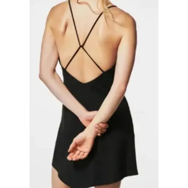 Zara Womens Black Asymmetrical Hem Mini Dress Open Back Strappy XS‎ 2731/242 - Image 6