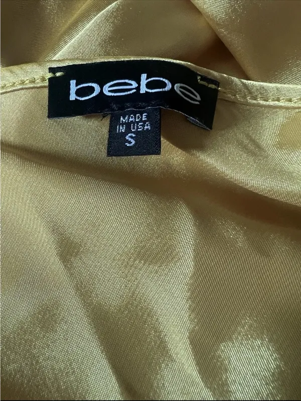 Vtg Bebe Slip Dress Womens S Midi Drape Neckline Satin 90s Grunge Y2K whimsy - Image 4