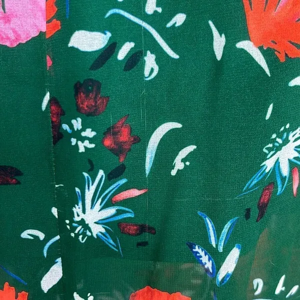 C/MEO Collective Elude Midi Dress Green Floral Front Ruffles‎ Halter Neck XS - Image 8