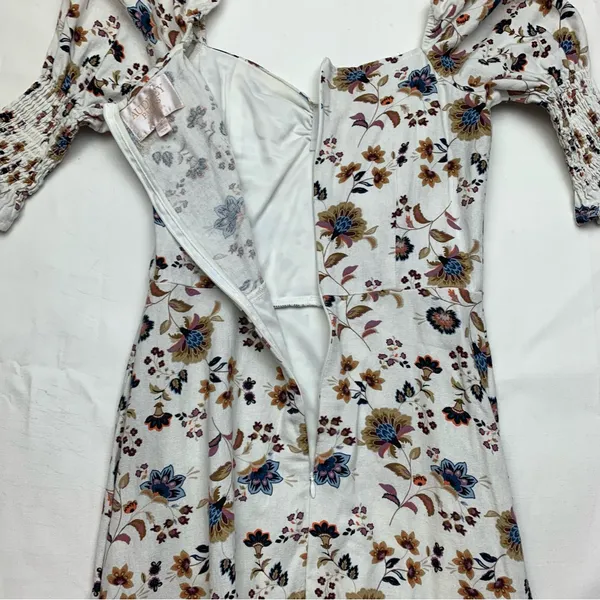 Audrey Parks x Francescas size small floral ivory midi dress cottage romantic bo - Image 11