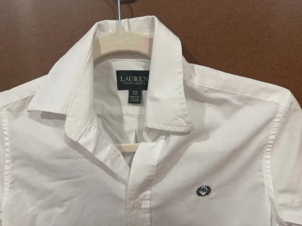 Lauren Ralph Lauren kid 12 white button up shirts long sleeve - Image 2