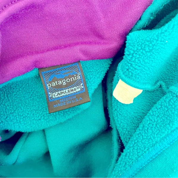 Vintage Patagonia Turquoise 1/4 Zip ‘Capilene’ Pullover Sweater, Size M - Image 4