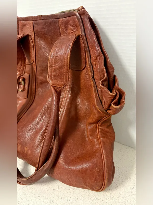 Vintage Gustto Leather Hobo Slouchy Shoulder Bag - Image 3