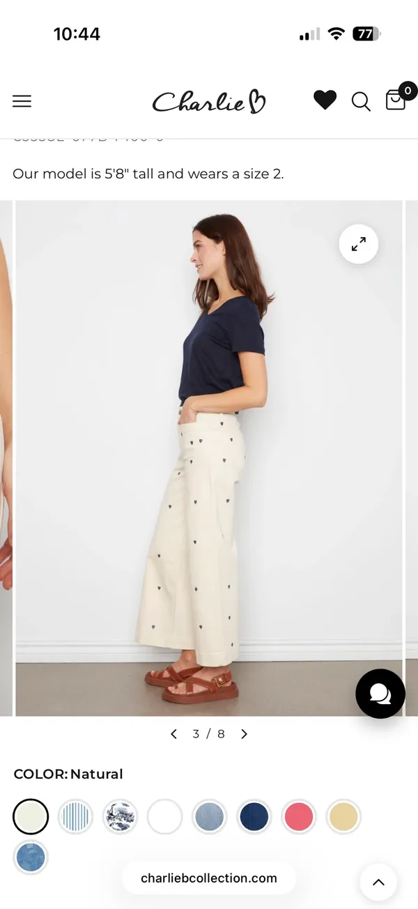 Heart Pants Tan Size 4 - Image 3