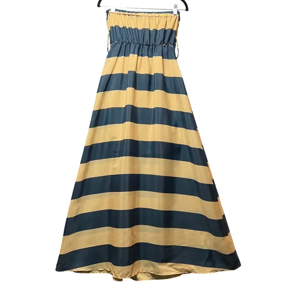 Poetry‎ Striped Maxi Dress Womens Medium Strapless Sleeveless Casual - Image 8
