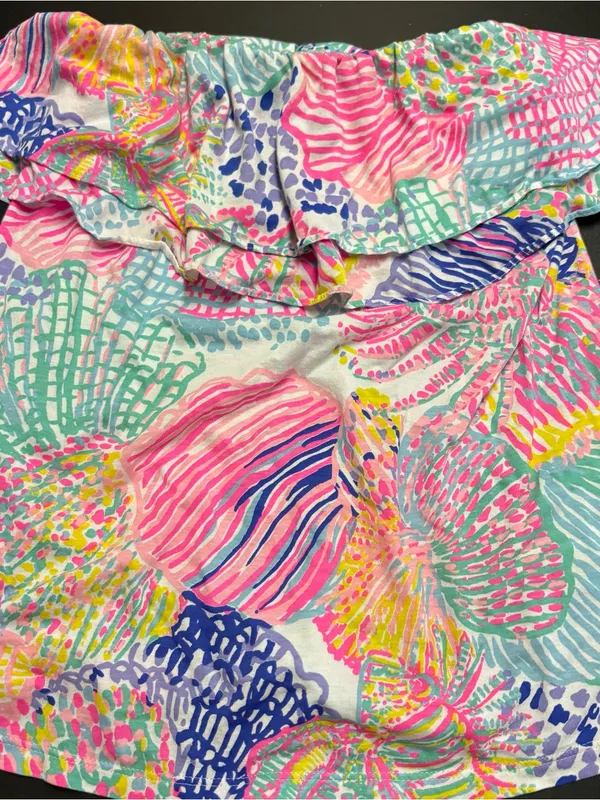 Lilly Pulitzer roar of the seas ruffle tube top - Image 6