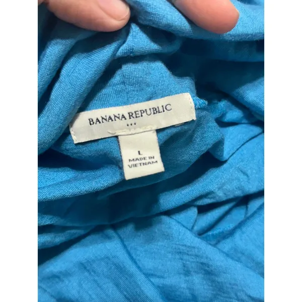Banana Republic Women Blue Cowl Neck Long Sleeve Wool Blend Knit Top Large‎ - Image 6