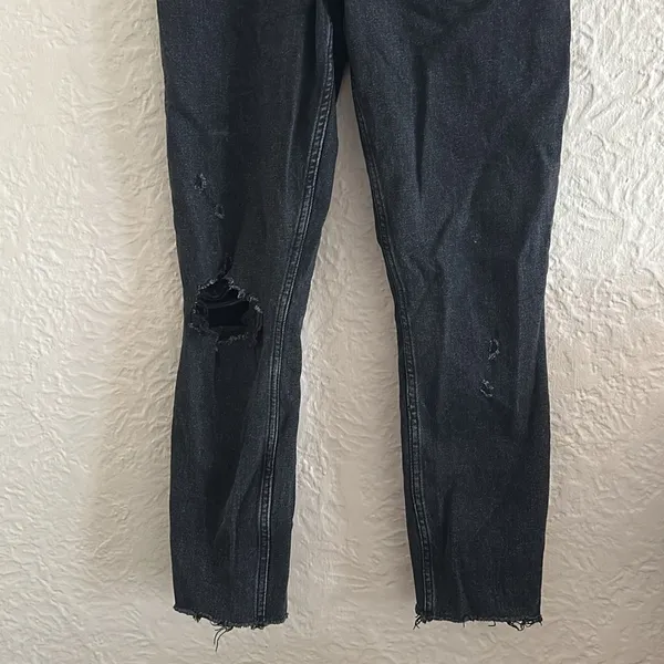 Abercrombie and Fitch the Skinny High Rise Curve Love Black Distressed Jeans 28 - Image 3