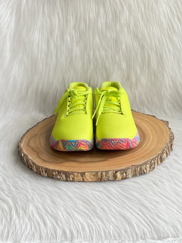 NOBULL Neon Yellow Sneakers with Multicolor Sole - Image 10