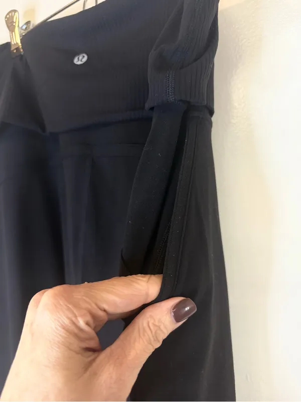 Lululemon Align Foldover High Rise Jogger Pants Black Pockets Cuffed - Image 8