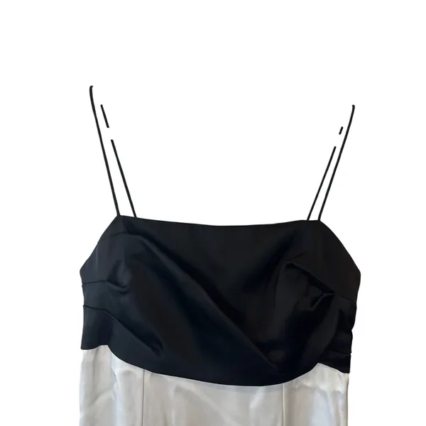 Alice + Olivia NWT Lilita Black & White Satin Maxi Slip Dress‎ Size 4 - Image 9