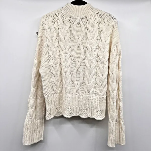 Marc New York Andrew Marc Sweater Womens Small Cream Cable Knit Mock Neck Chic - Image 2