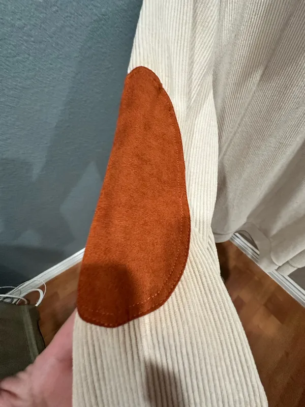 Men’s stylish unique corduroy XL collard pullover Tan - Image 2