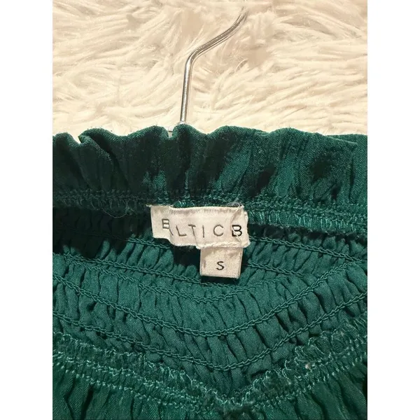 Baltic Born Esther Smocked Midi Dress in Green Small - Image 7