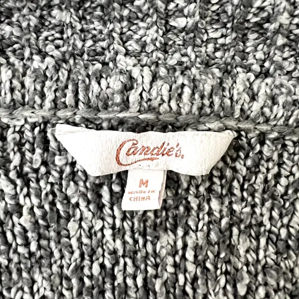 Candie's Gray Open Front Knit Cardigan Sweater - Image 6
