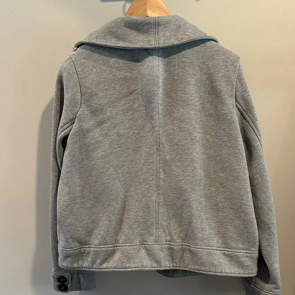 American Eagle Outfitters‎ XL Vintage Y2K Fleece Light Gray Peacoat - Image 11