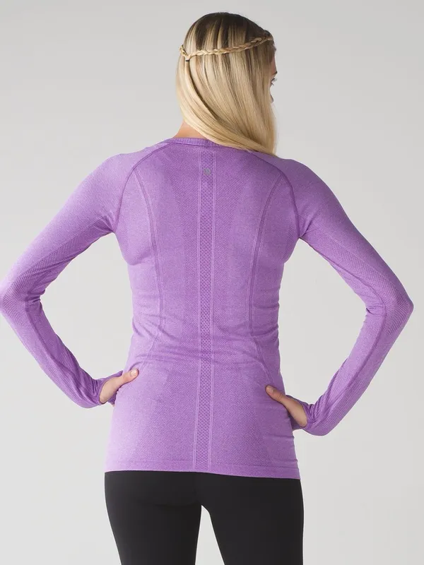 Lululemon Swiftly Tech Long Sleeve Crew Heathered Moonlit Magenta Top - Image 8