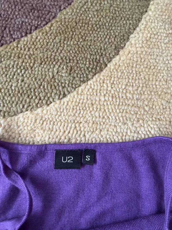 U2 Purple Y2K Style Vintage Beaded Sweater Cami Tank Top Spaghetti Straps Small - Image 3
