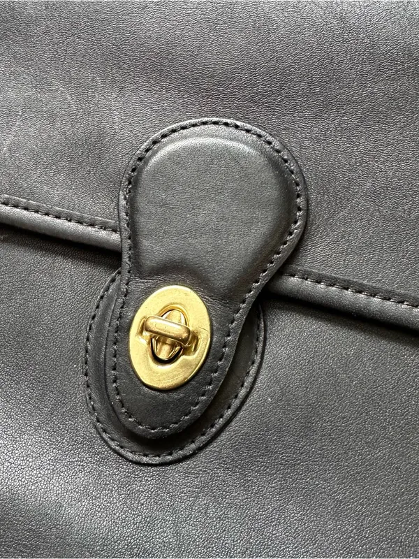 Coach Vintage Willis Leather Purse Removable Strap Black 9927 - Image 2