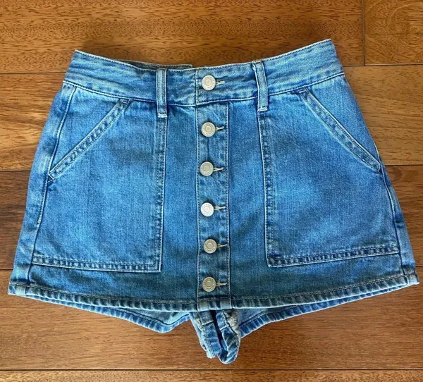 Denim Mini Jean Skirt Blue Size 26 - Image 2