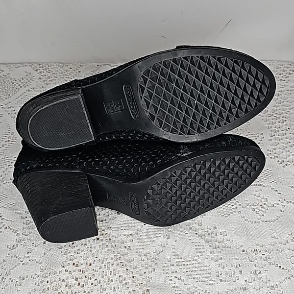 Aerosoles vital sign heel rest leather black eyelet heeled ankle booties boots 8 - Image 7