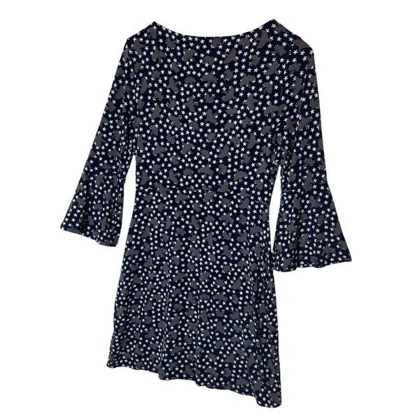 Boden Dress Womens Bird Star Print Flare Sleeve Stretch Knee Length Boho Size 4 - Image 9