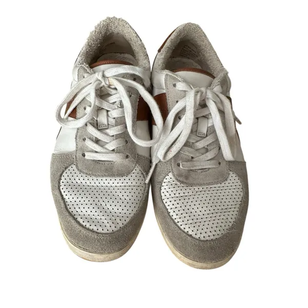 Tory‎ Burch Hank Court Sneakers Women Size 8.5 Brown Cream Lace Up Logo #S103-1 - Image 2