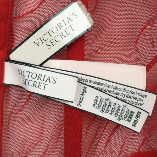 Victoria's Secret Bustier Corset Red Rhinestone Drama BOW Satin Angels Sexy - Image 5