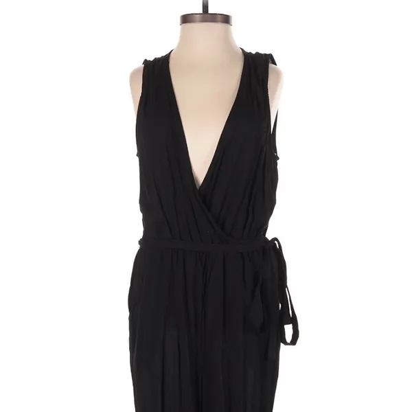 Lulus Take On the Day Black Sleeveless Surplice Jumpsuit XS Minimalist Party - Image 2
