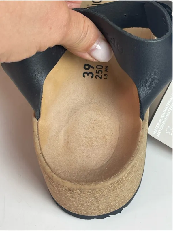 NWT Papillio by Birkenstock Black Shearling Platform Wedge Sandals Size 39 / 8 - Image 6