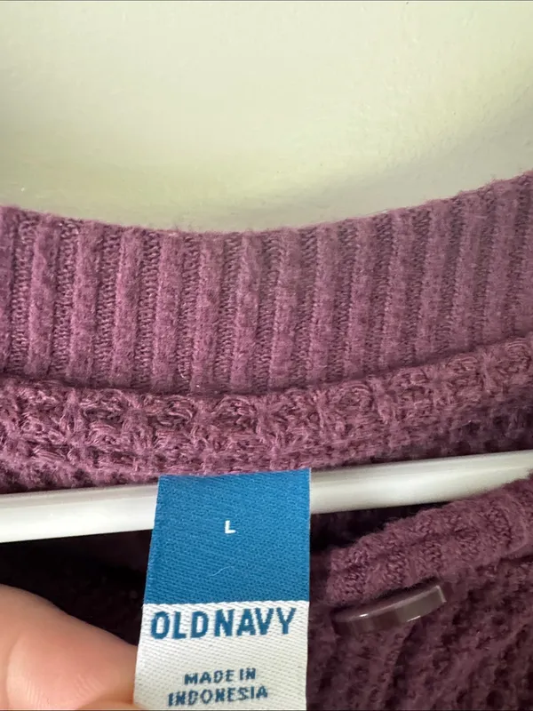 Old Navy Plum Long Sleeve Waffle Henley / M61 - Image 3