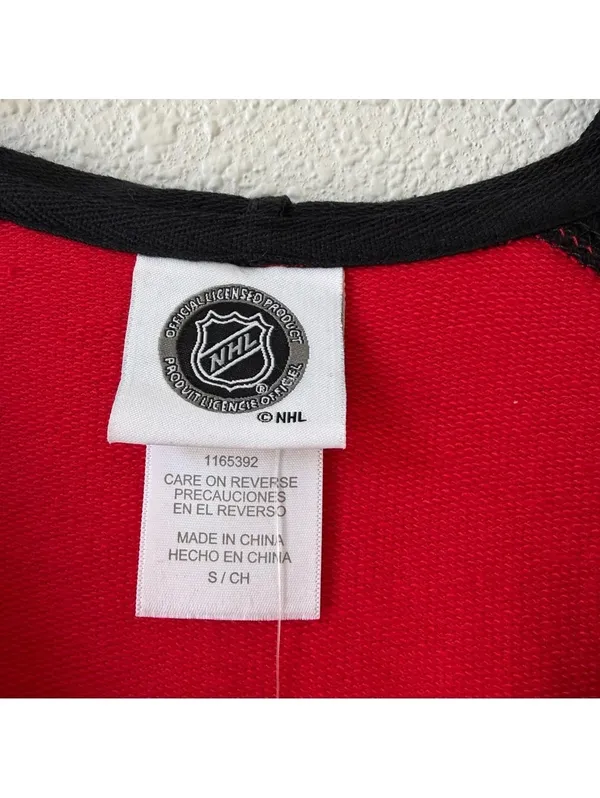 NHL Chicago Blackhawks Lace Up Hooded Top Red Size Small Sporty - Image 3