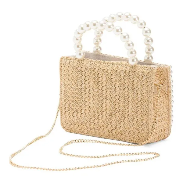 Tommy Bahama Woven Pineapple Pearl Bag Women OS Beige Crossbody Preppy Coastal - Image 2