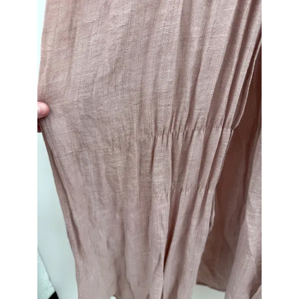 Alya‎ Duster Cardigan L/XL Dusty Rose Lace Trim Boho Open Front Maxi Kimono - Image 7