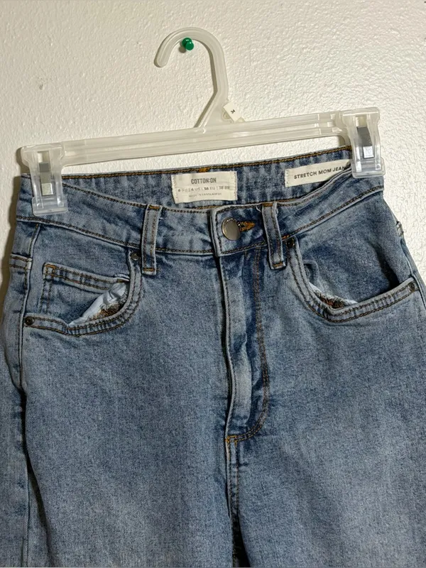 Cotton‎ On Women Denim Stretch Mom Jeans Classic High-Rise Streetwear size 4 - Image 5