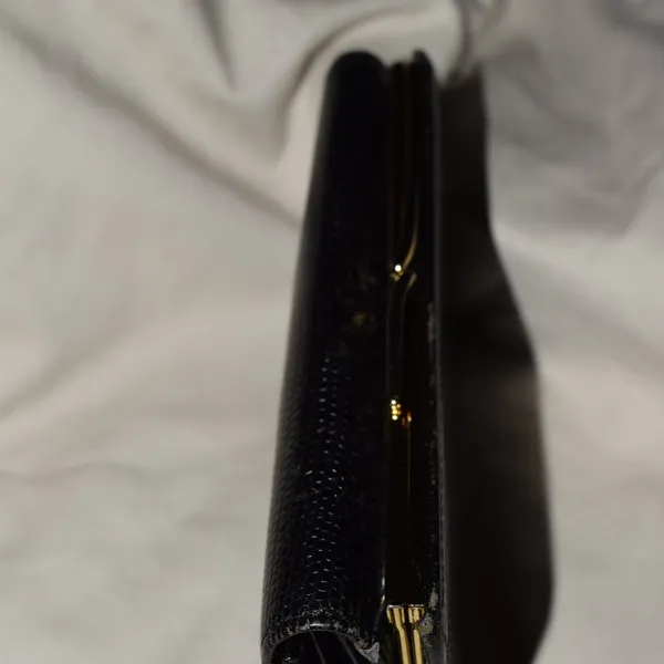 Aigner Wallet, Black, Lizard Embossed Leather - Image 2