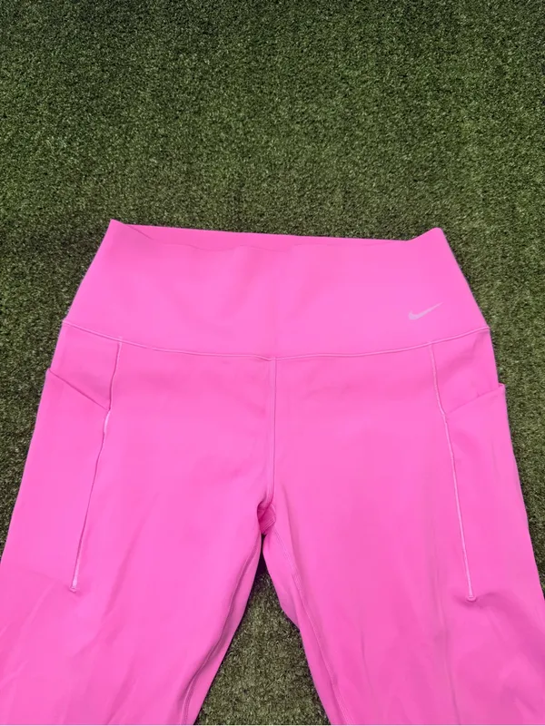 Nike Universal Dri-Fit Bubblegum Pink High Waist 7/8 Leggings Pockets Lifting XL - Image 2