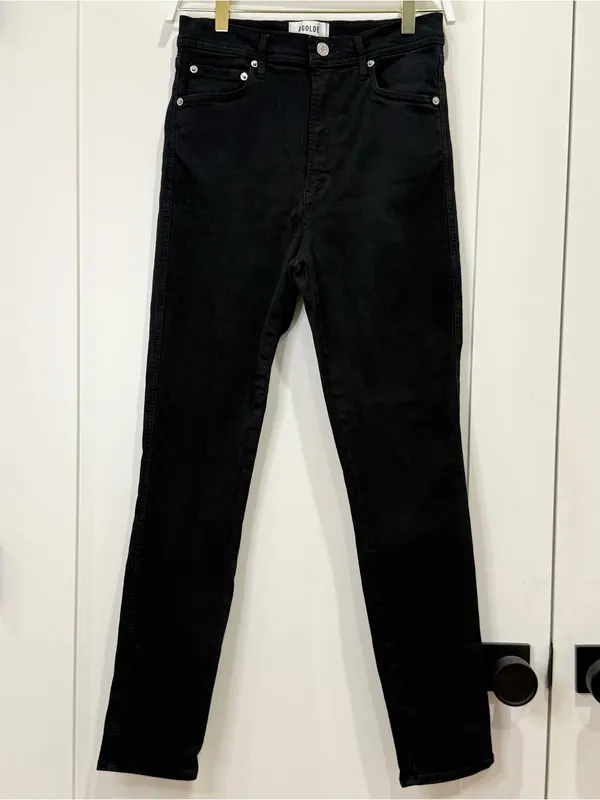Agolde Roxanne Skinny Jeans 28 Black Minimalist Clean Girl Fall City Chic Scandi - Image 6
