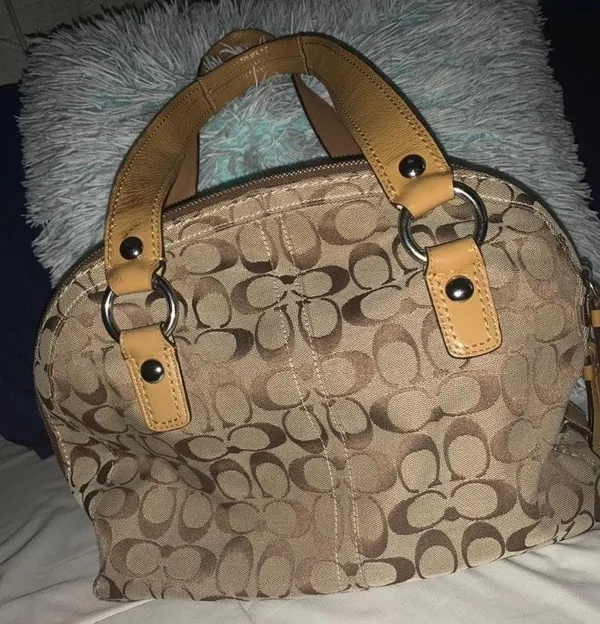 Coach Beige / Brown Purse - Image 3