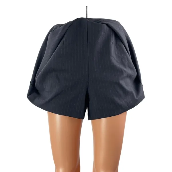 Zara Women's Black Pinstriped High Waisted Slit Mini Shorts Skirt Skorts Size S - Image 2