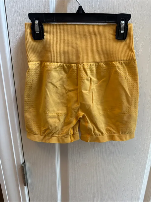 Gymshark Yellow Seamless High-Waist Athletic Shorts - Image 2