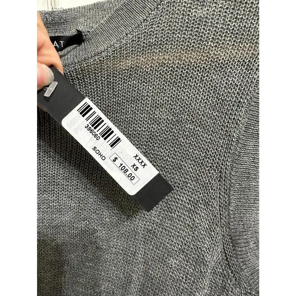 Acrobat Women's Gray Sleeveless‎ Front Twist Round Neck Knitwear Tops Size XS - Image 3