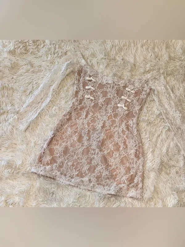 NEW SAU LEE Rachael Off the Shoulder Lace white Minidress Sz 10 - Image 6