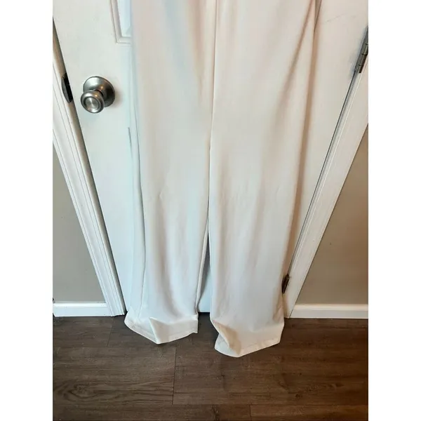 Lulu’s Thinking Out Loud White Backless Jumpsuit large NWT - Image 2