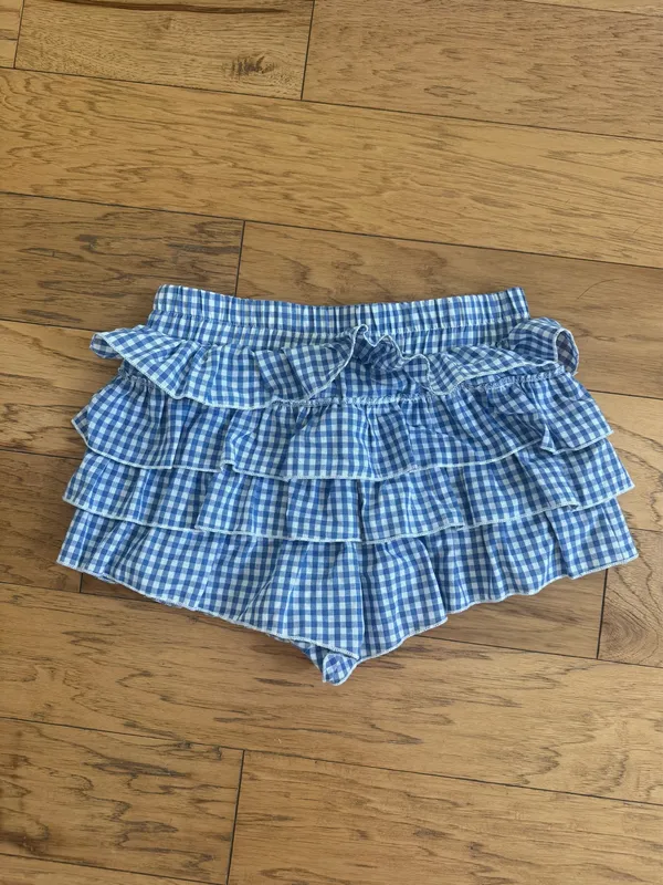 SheIn Blue Gingham Skirt - Image 4