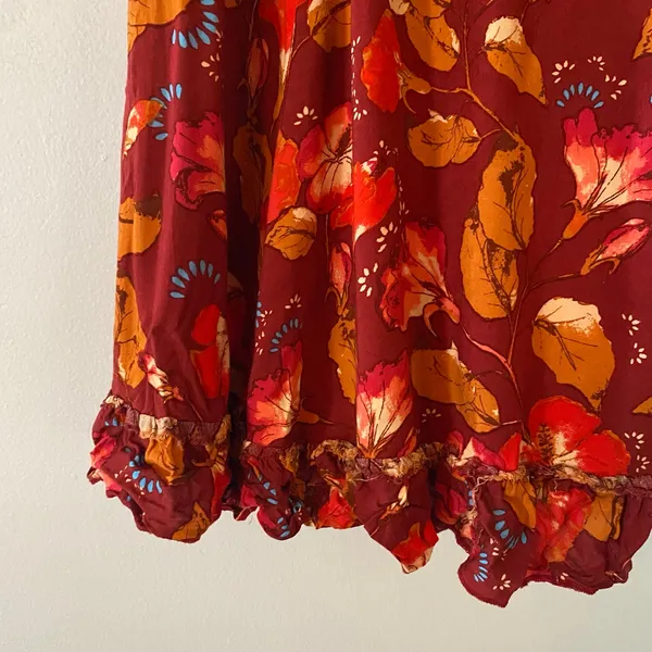 Free People Intimately Red Floral Fairycore Coquette Sleeveless Mini Dress XS - Image 6