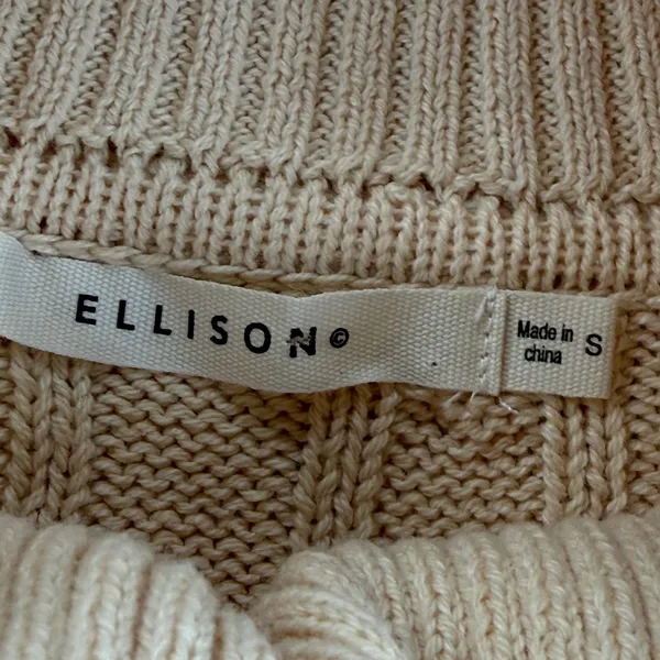 Ellison Beige Cable Knit Turtleneck Sweater Vest RT3382-6 Womens‎ Small - Image 2